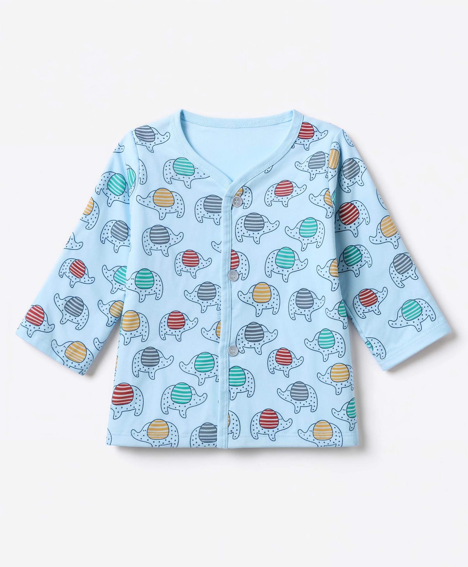 Tango Fleece Knit Full Sleeves Jhablas With Elephant Print - Blue-picture-20