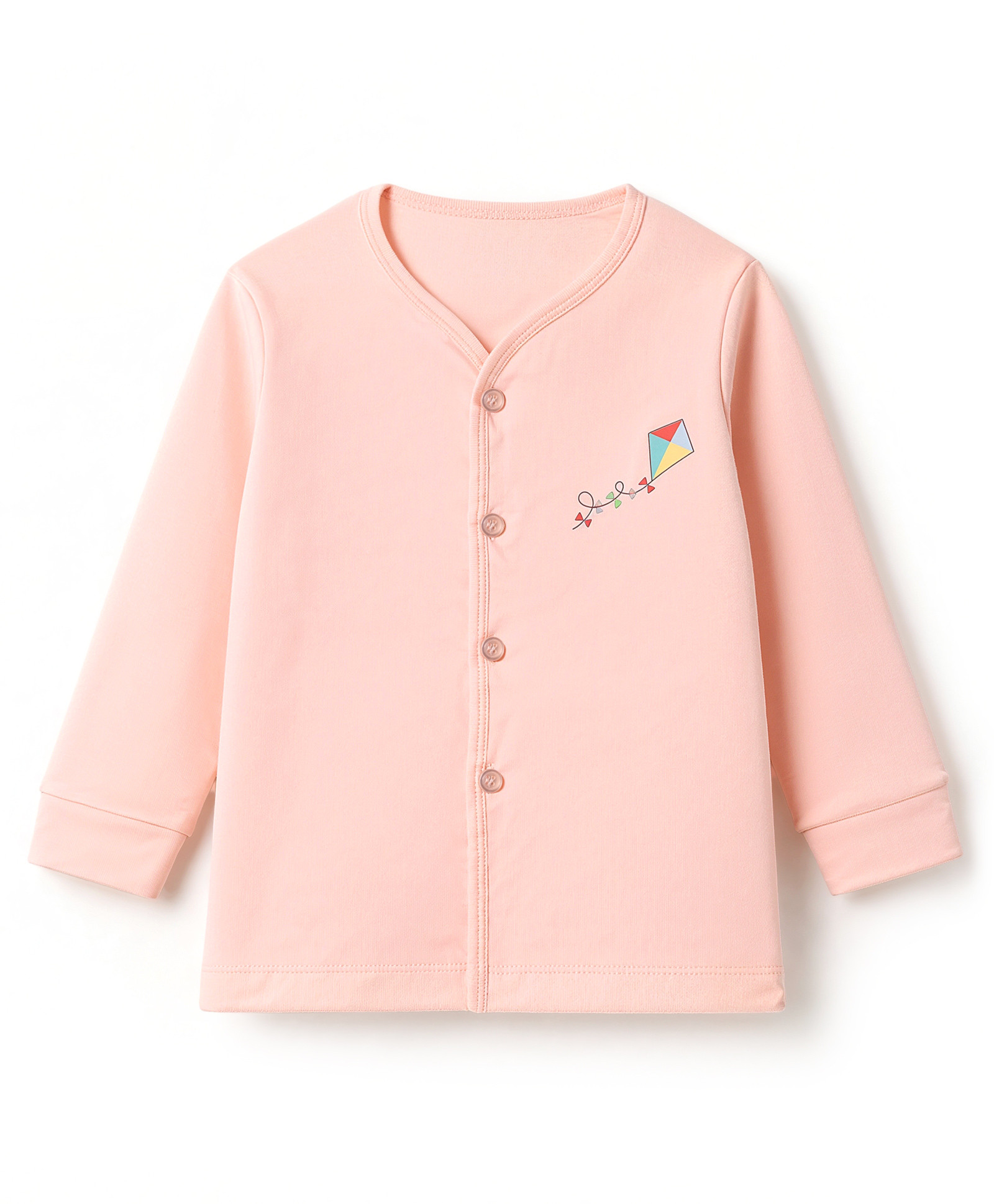 Tango Fleece Knit Solid Full Sleeves Jhablas With Kite Print - Pink-picture-9