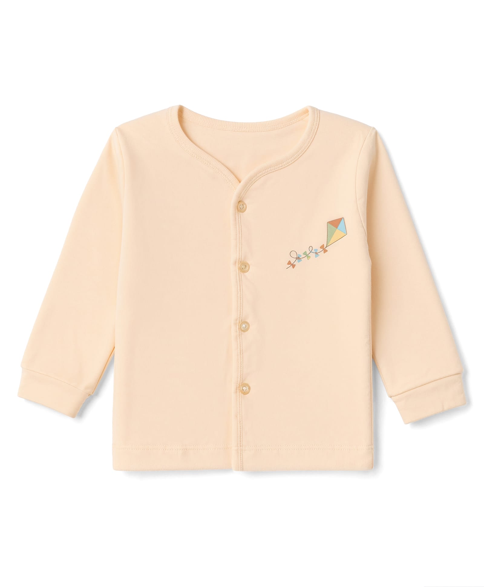 Tango Fleece Knit Solid Full Sleeves Jhablas With Kite Print - Peach-picture-30