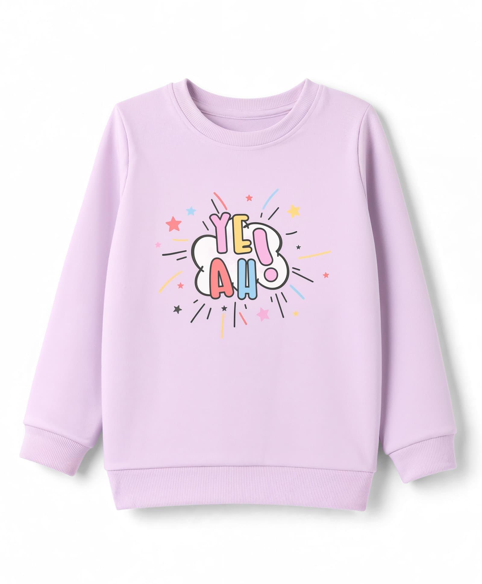 Tango Cotton Looper Knit T-Shirt with Full Sleeves and Yeah Print - Mauve-image-2