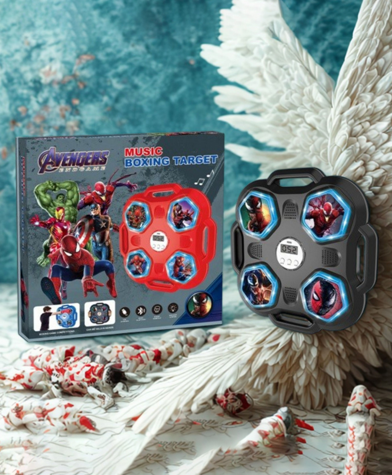 YAMAMA Avengers Electronic Themed Music Boxing Target Set for Kids, Training Pad Toy with Boxing Glove, Interactive Fun Entertainment Kids Toys - Multicolor-image-1