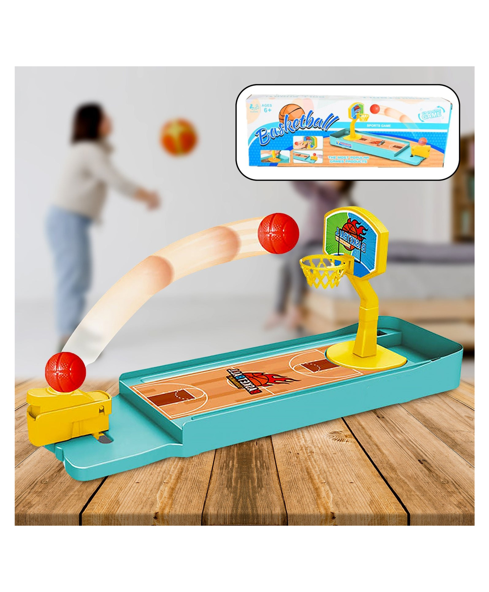 YAMAMA Mini Tabletop Basketball Arcade Game Toy | Desktop Game for Kids & Adults | Basketball Finger Bowling Game | Fun Indoor Finger Bowling Game for Boys & Girls | Family Board Game - Multicolor-image-10