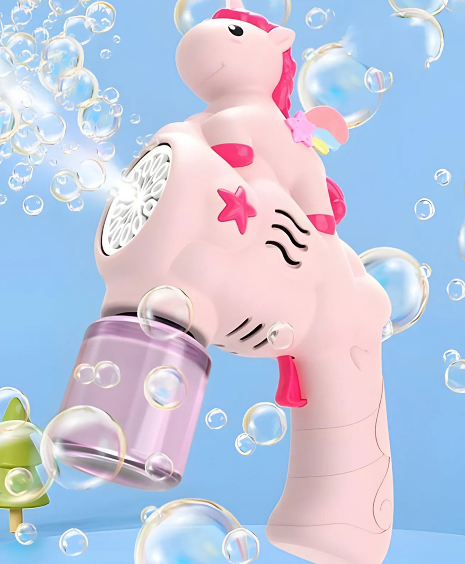 Lumo Brilliant Toys Electric Unicorn Bubble Gun Blaster Toys for Kids, Bubble Blower Gun with Bubble Solution Bottle, Fun Entertainment Kids Toys - Color May Vary-picture-25