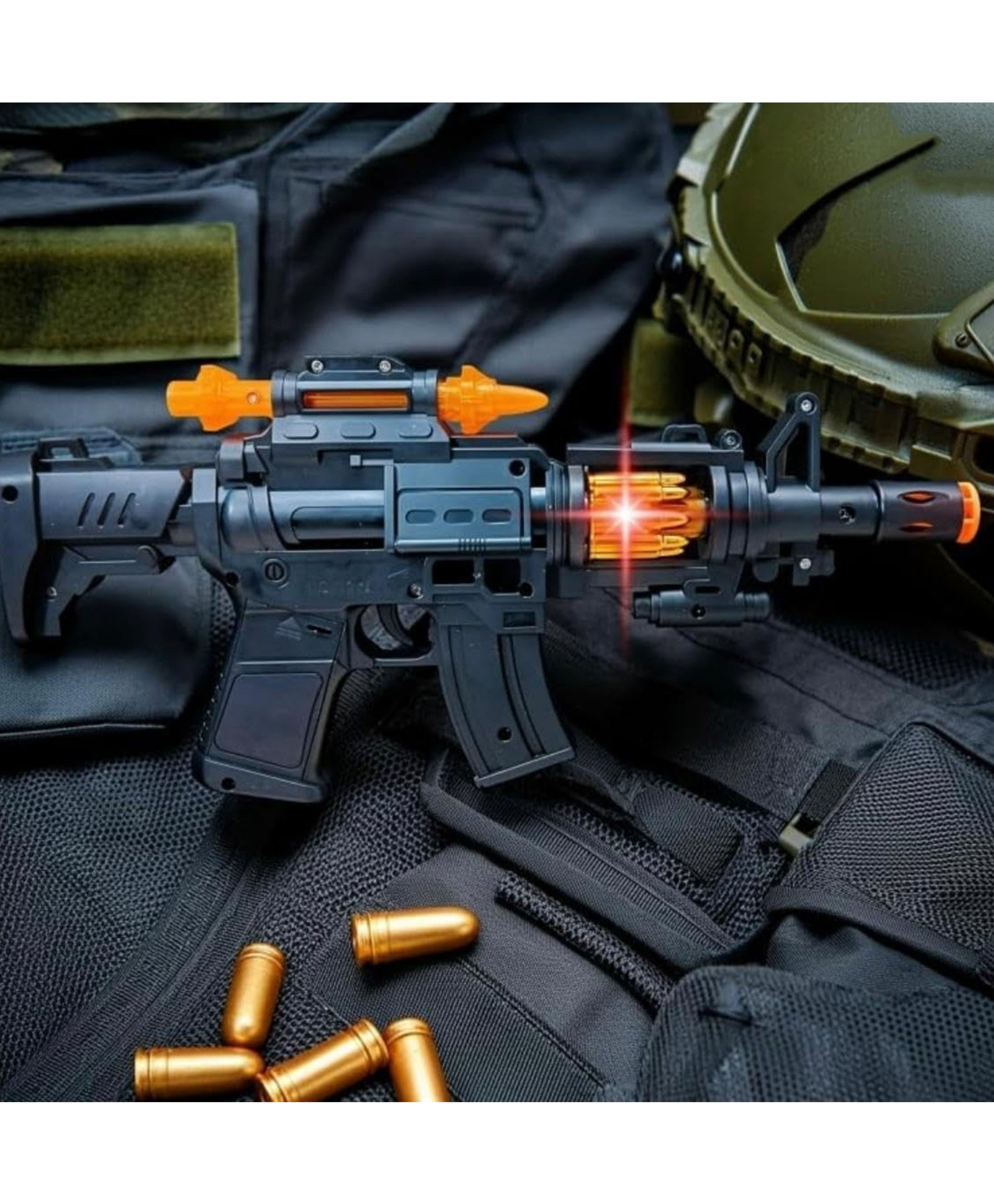 Lumo Brilliant Toys Musical Army Submachine Gun Toy with Lights & Realistic Sound, Role Play Toys for Kids, Fun Entertainemnt Kids Toys - Color May Vary-image-45