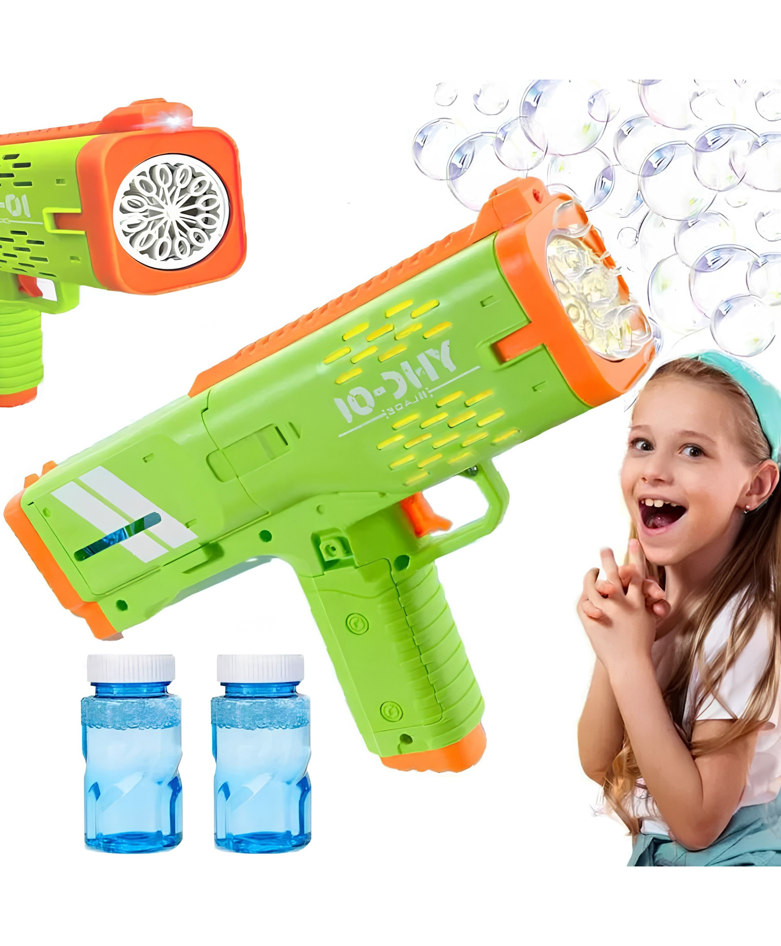 Lumo Brilliant Toys Automatic LED Bubble Gun Toy with Solution, Bubble Blower Gun with Bubble Solution Bottle, Fun Entertainment Kids Toys - Multicolor-image-15