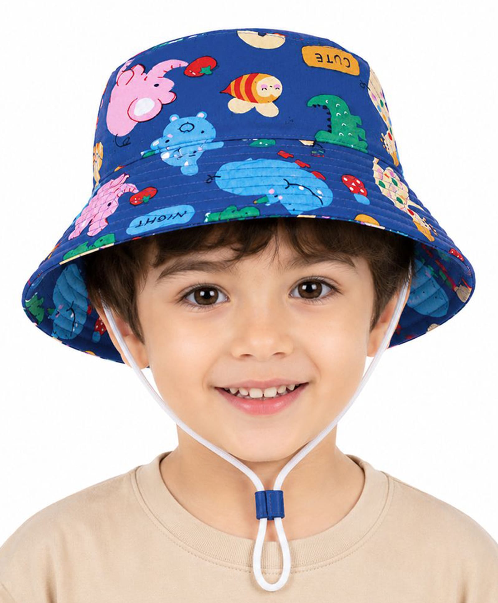 VRITRAZ Cotton Woven Animal Designed Bucket Hat - Royal Blue - Circumference - 56 Cm-image-44