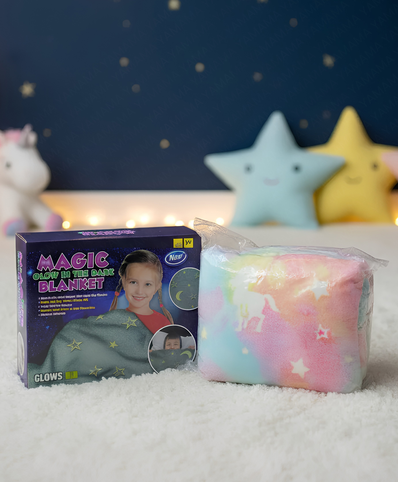 YAMAMA Magic Glow In The Dark Blanket for Kids | Soft Flannel Fleece Throw | 230 GSM, 36x60 cm | Cozy & Warm All-Season Radium Blanket | Ideal Gift for Boys & Girls - Color And Design May Vary-image-12