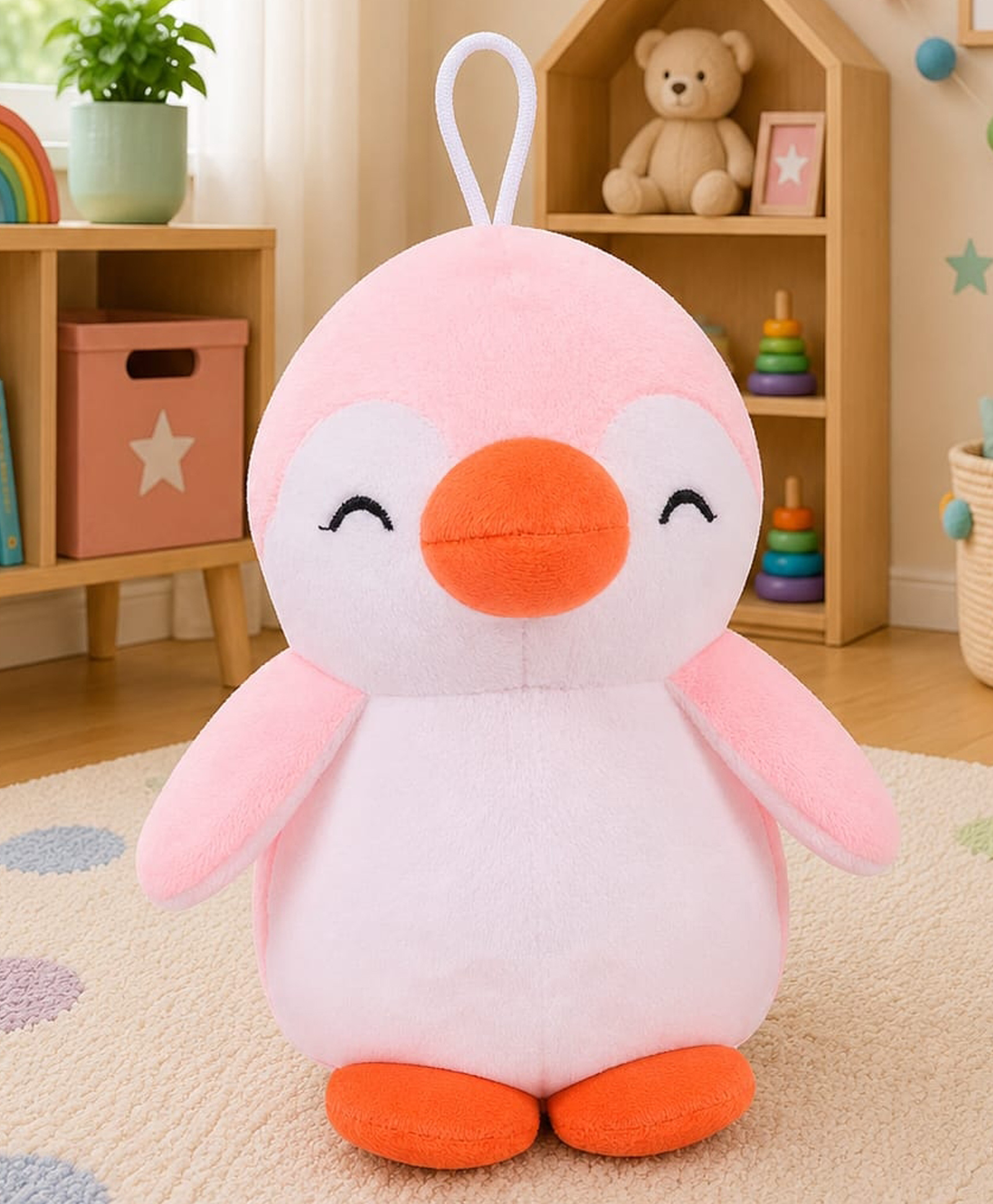 Besties 17 cm Baby Penguin Soft Toy | for Toddler Gifting | Boys & Girls | Stuffed Animal | Baby Safe | Cuddle & Travel Partner | Super Soft Fabric | Room & Car Décor - Pink-image-16