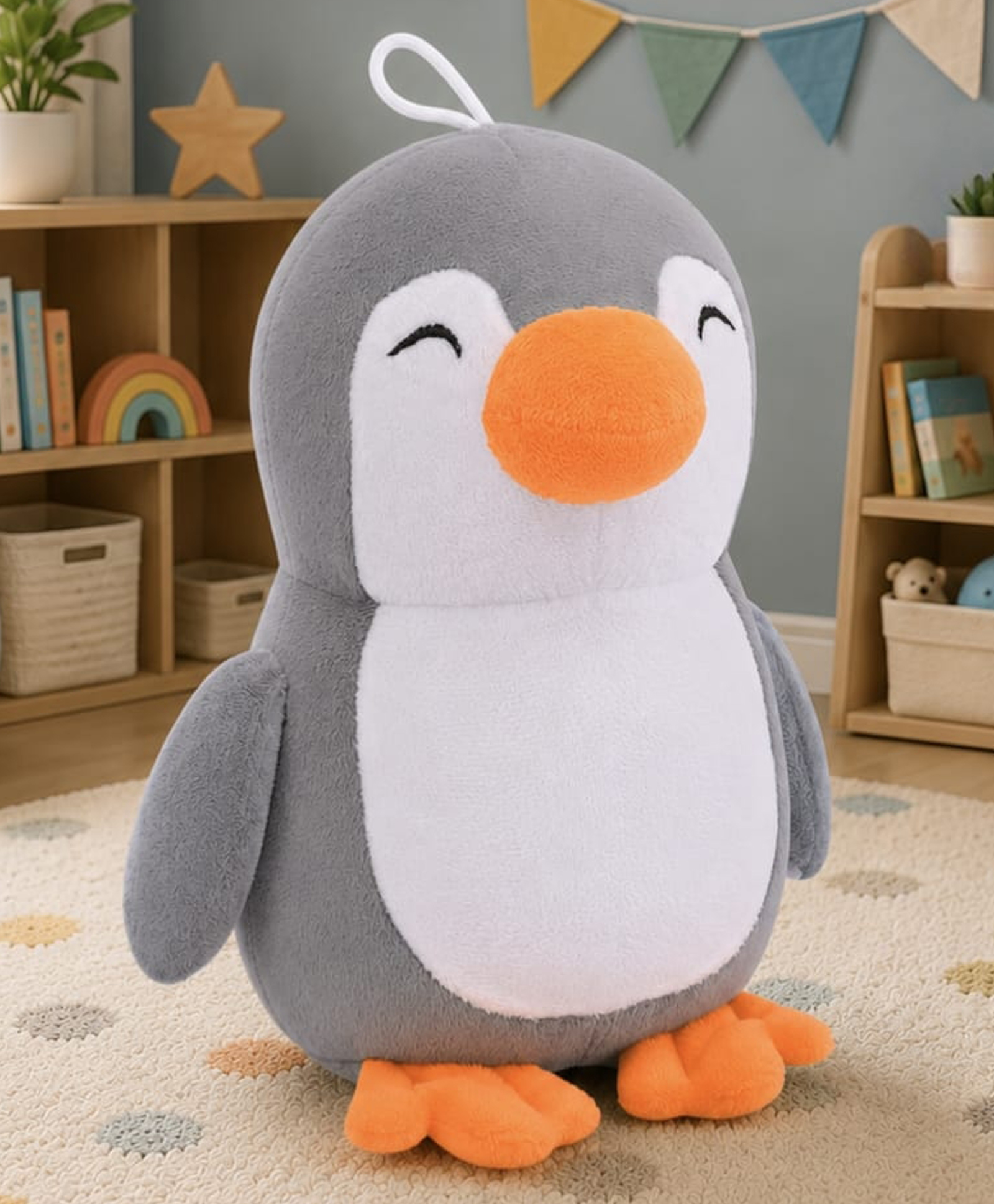 Besties 24 cm Baby Penguin Soft Toy | for Toddler Gifting | Boys & Girls | Stuffed Animal | Baby Safe | Cuddle & Travel Partner | Super Soft Fabric | Room & Car Décor - Grey-picture-10