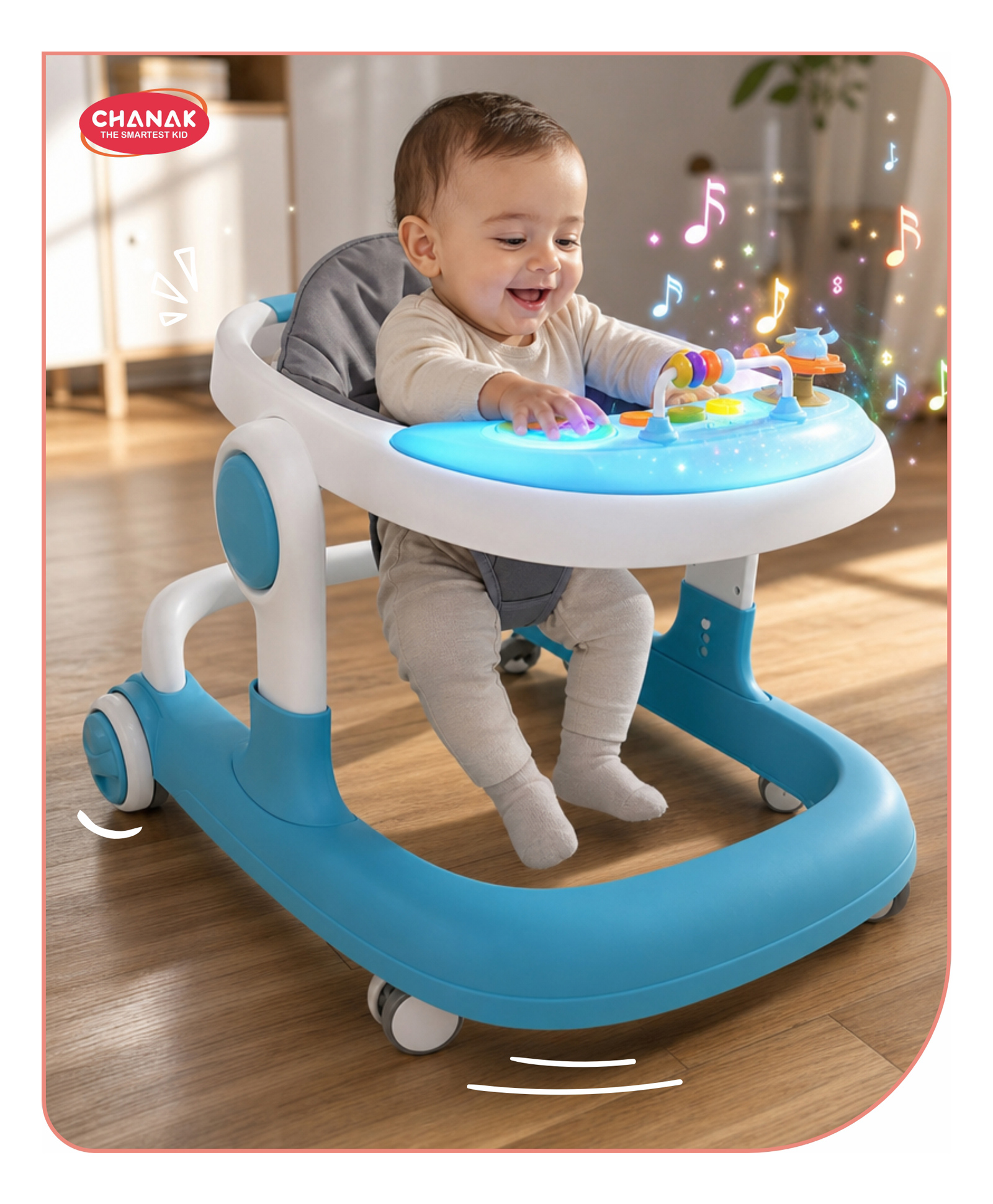Aditi Toys Baby Walker features adjustable height, music, lights, activity tray, detachable food tray, foldable design, and push-walker support-image-23