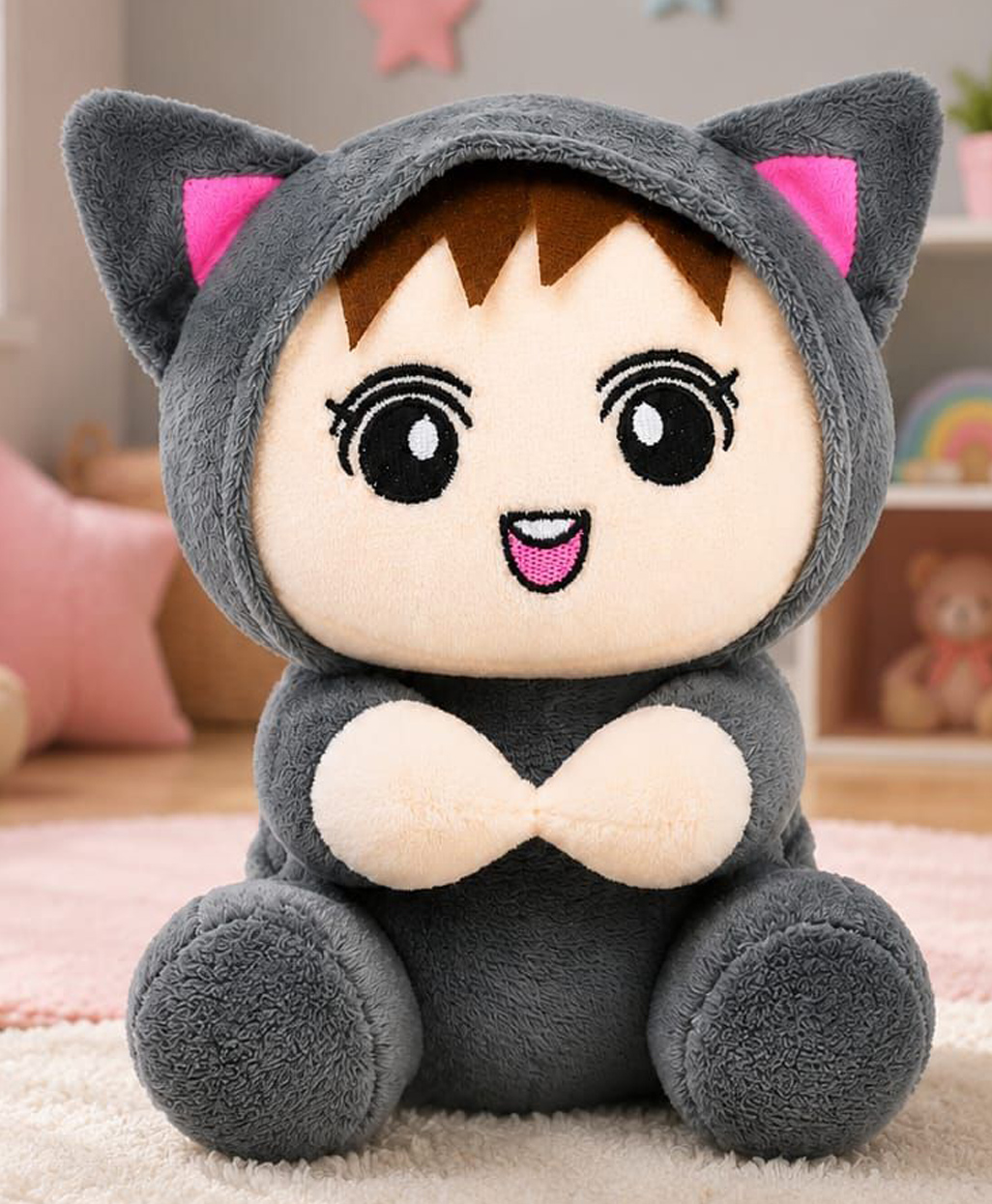 Besties 22 cm Baby Cat Boy Plush Toy Grey | for Toddler Gifting | Boys & Girls | Stuffed Animal | Baby Safe | Cuddle & Travel Partner | Super Soft Fabric | Room & Car Décor-image-21