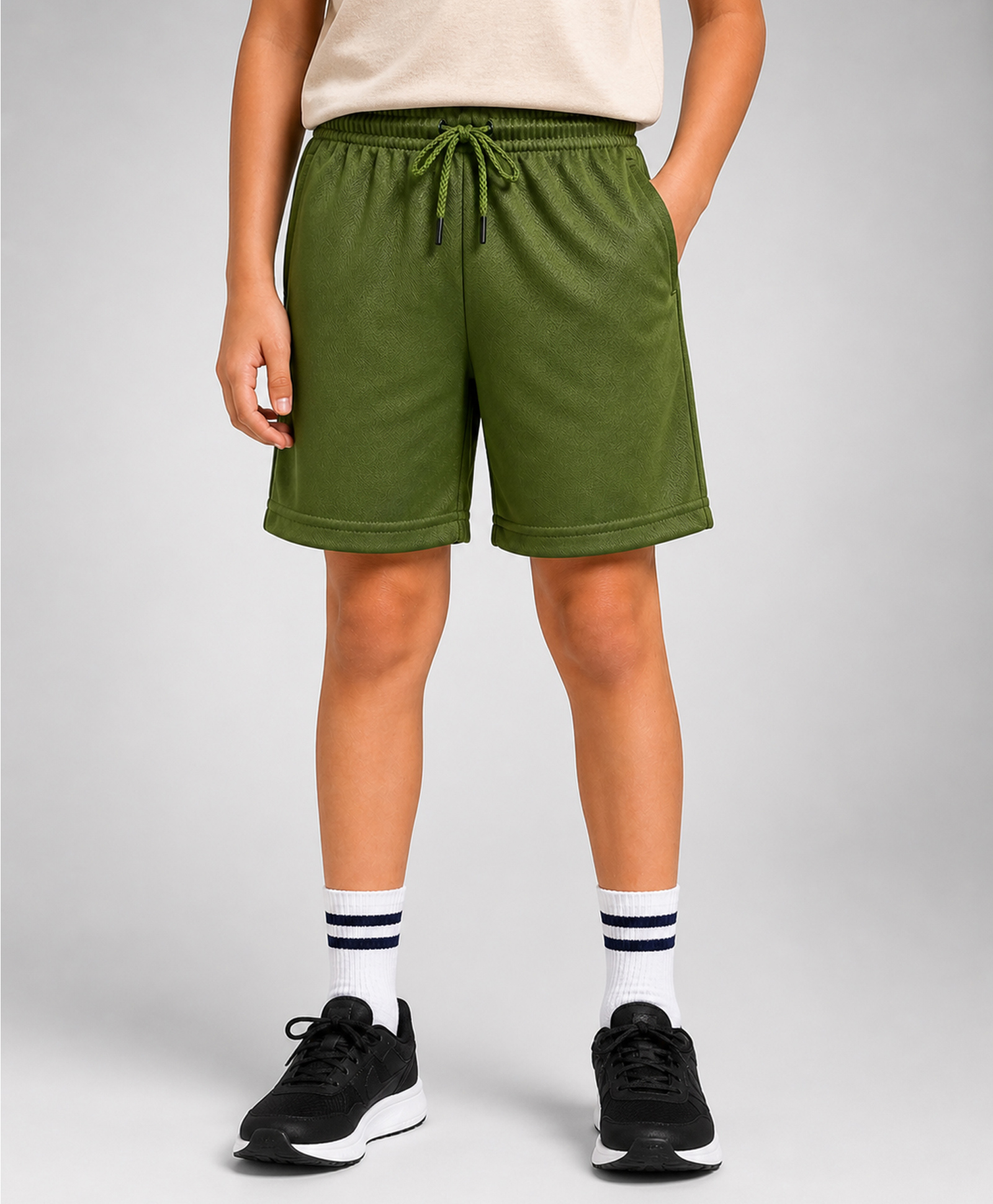 RISH Knit Textured Shorts - Olive Green-picture-21