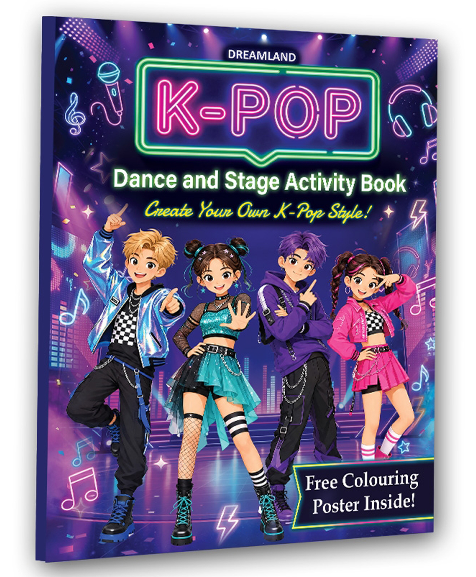 K- POP Dance and Stage Activity Book for Kids Age 8 to12 years -Design Outfits Learn Dance Moves, Create Concert Stages, Solve Puzzles & Become a K-Pop Star by Dreamland | English | Paperback-image-29