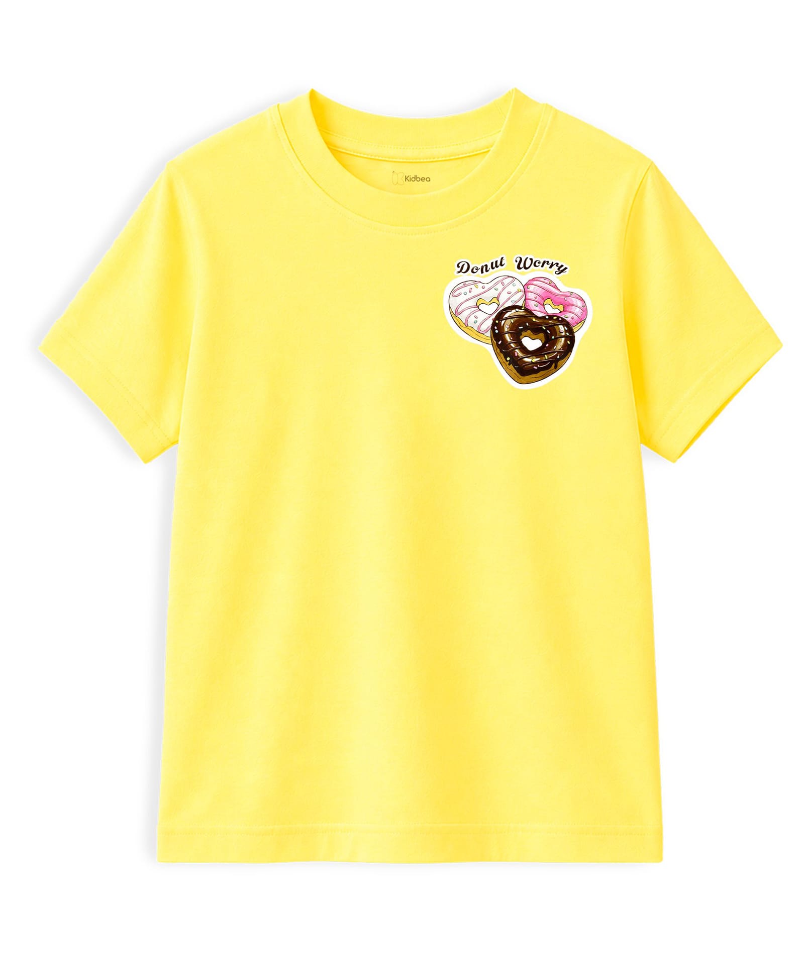 Kidbea Bamboo Knit Half Sleeves Donuts Printed Tee - Yellow-image-34