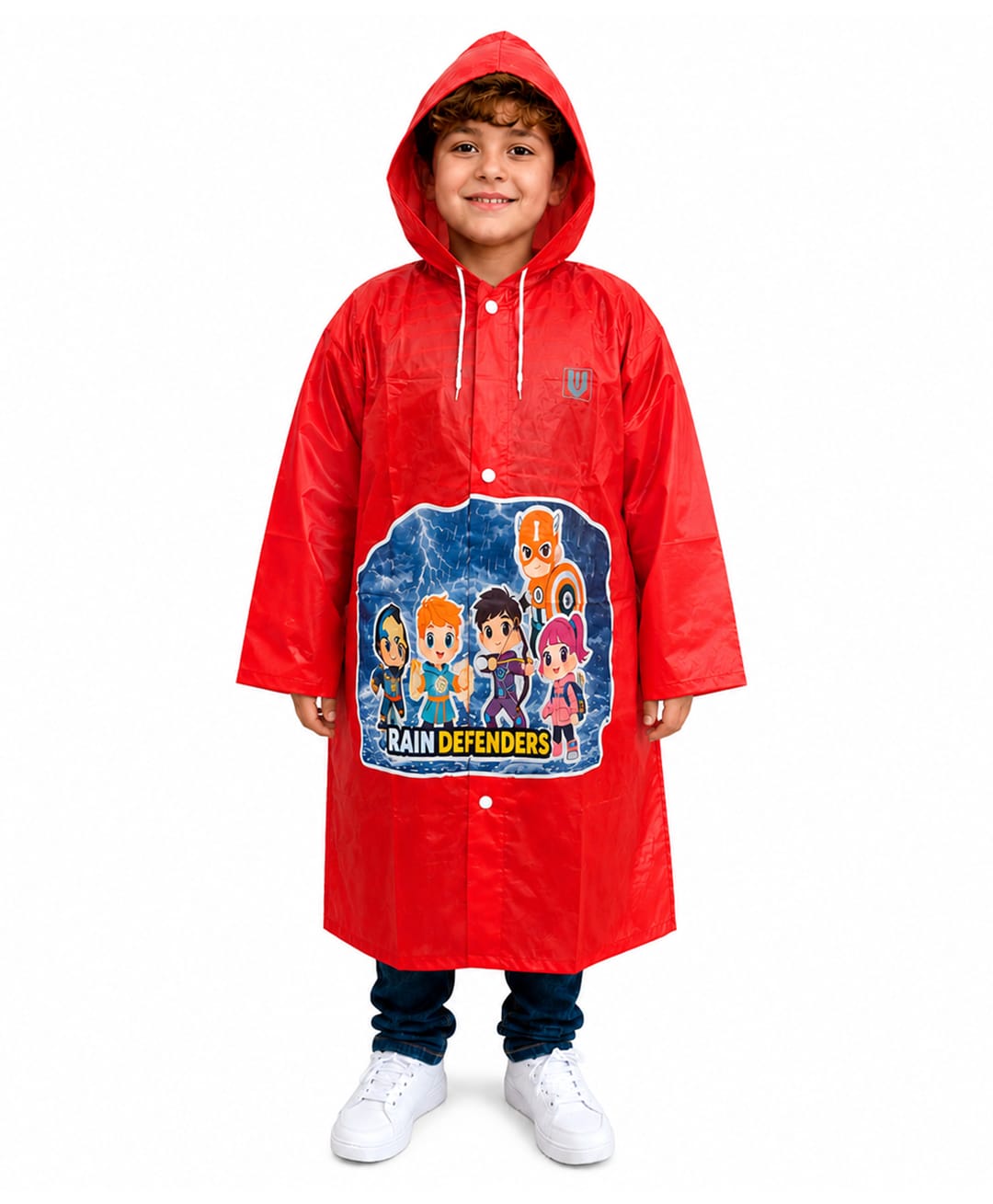 Viva Rainwear PVC Full Sleeves Rain Defenders Designed Hooded Raincoat - Red-picture-28