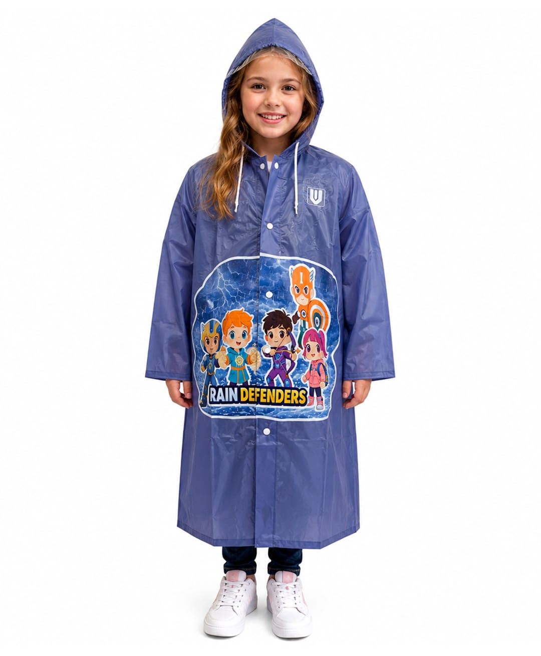 Viva Rainwear PVC Full Sleeves Rain Defender hooded Raincoat -Navy Blue-picture-13