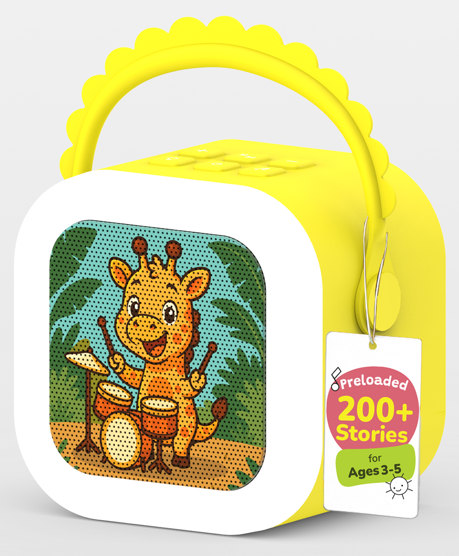 WonderBuddy StoryBox Mini Kids Bluetooth Speaker with 200+ Stories & Rhymes, RGB Lights & Educational Audio Toy - Yellow-image-35