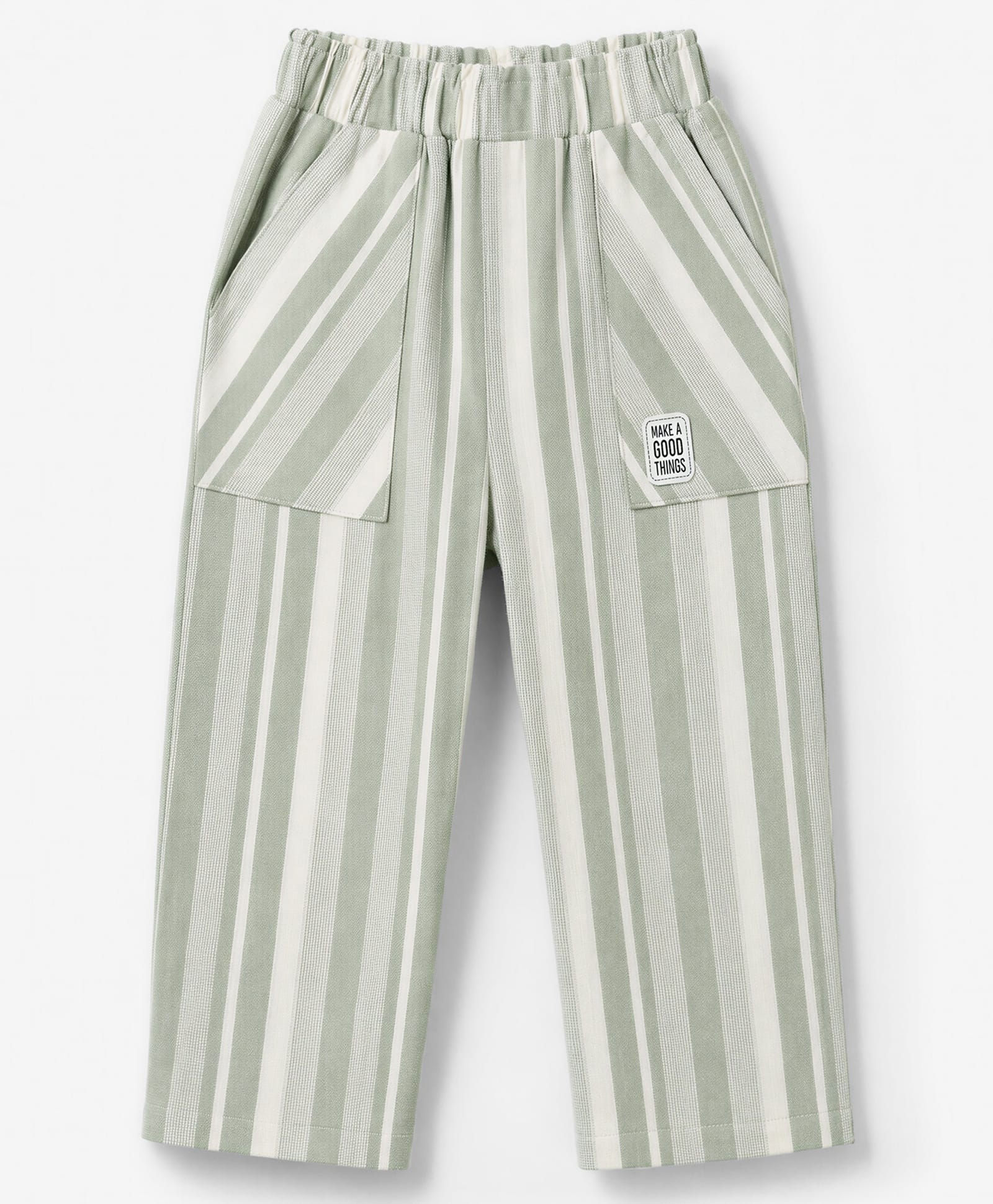 Ollypop Textile Woven Full Length Striped Pants - Olive Green-picture-19