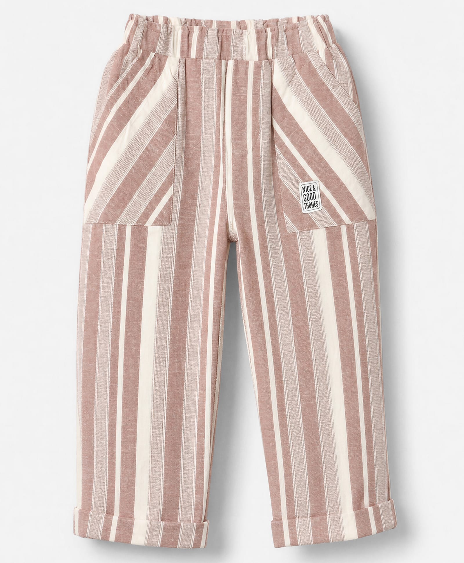 Ollypop Textile Woven Full Length Striped Pants - Pink-picture-28