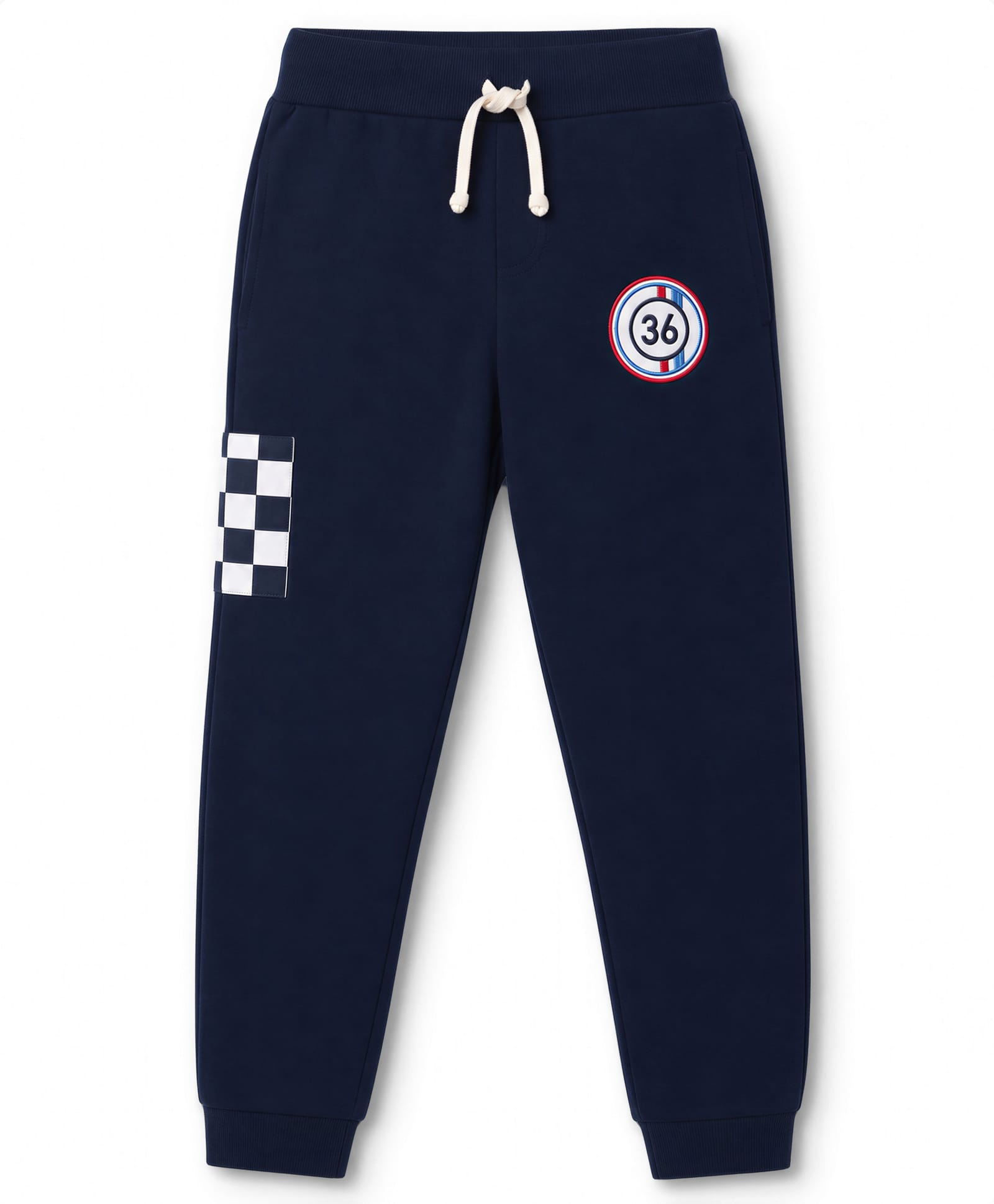 Ollypop Looper Knit Full Length Lounge Pants With Badge - Navy Blue-image-15