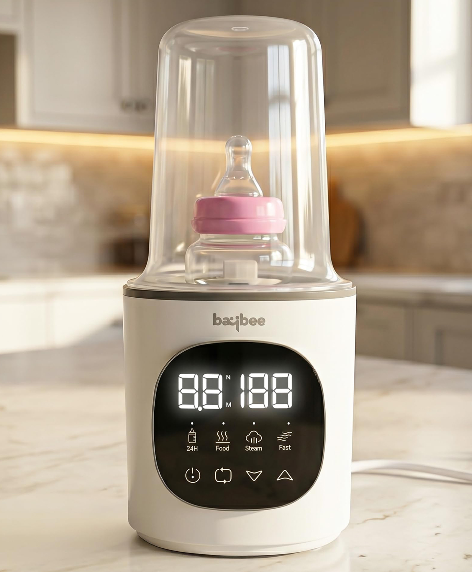 Baybee Baby Bottle Warmer cum Sterilizer | Baby Feeding Bottle Sterilizer for Baby with Fast Warming & 24H Keep Warm | Portable Bottle Warmer for Milk with Auto Shut-Off & Smart Touch Display-image-4