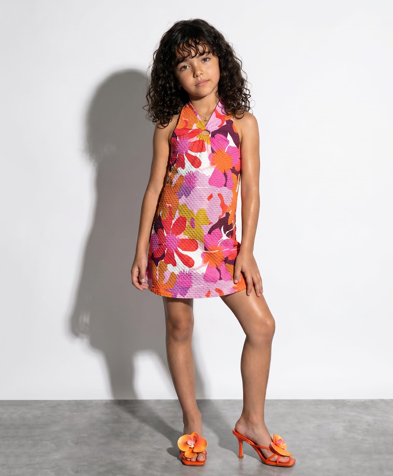 Taffykids Woven Dress with Sleeveless and Floral Print in Multi Color for 9-10 Years-picture-14