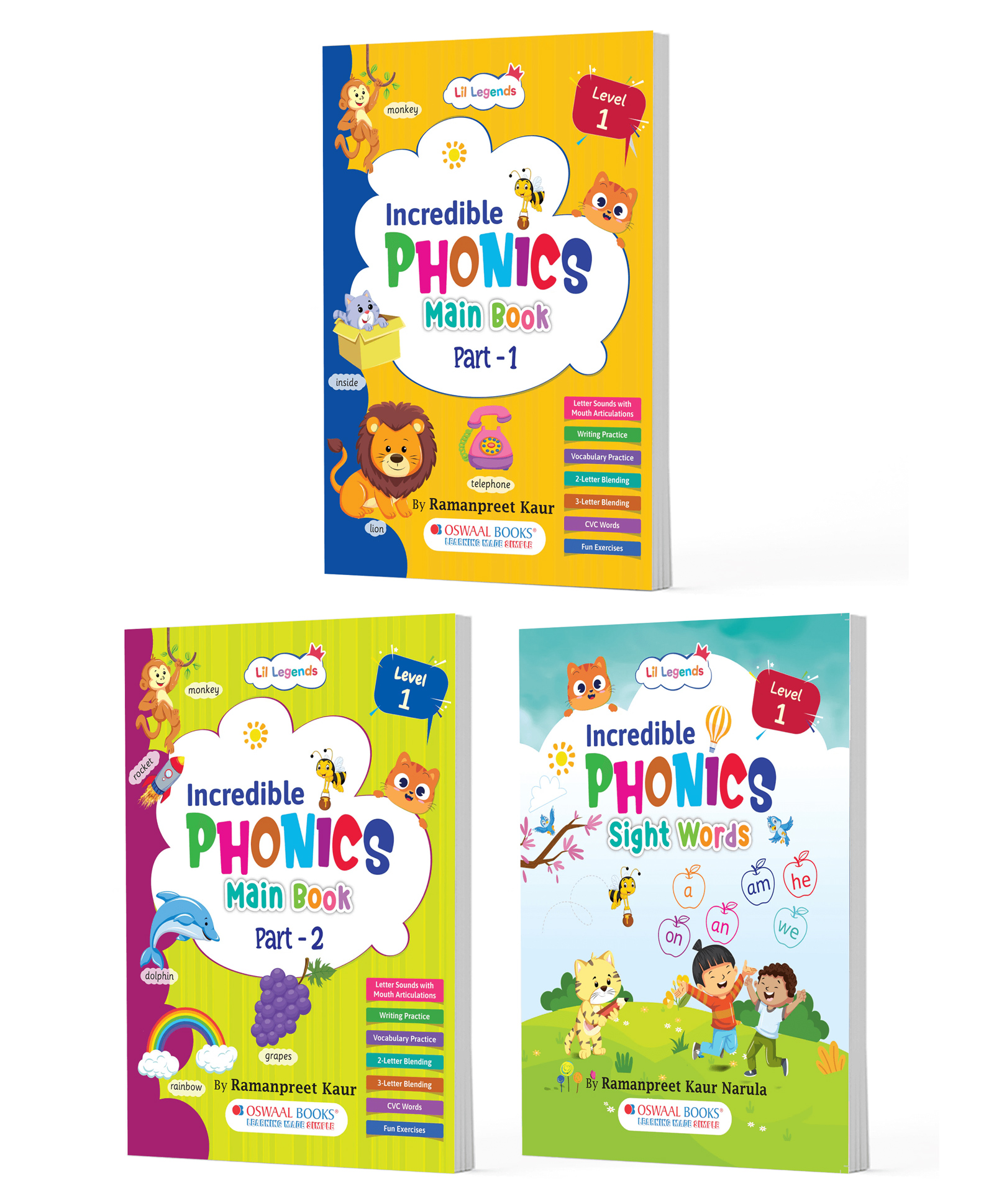 Lil Legends Level 1 Phonics & Sight Words 3-Book Set for Ages 36 | Build Strong Reading Foundations, Boost Confidence & Vocabulary Early | Includes Phonics Part 1, Part 2 & Sight Words-image-38