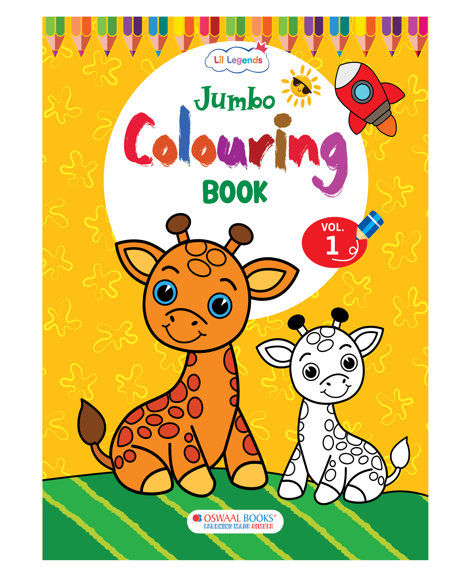 Lil Legends: Jumbo Colouring Book Vol 1 Paperback by Oswaal Editorial Board - English-image-21