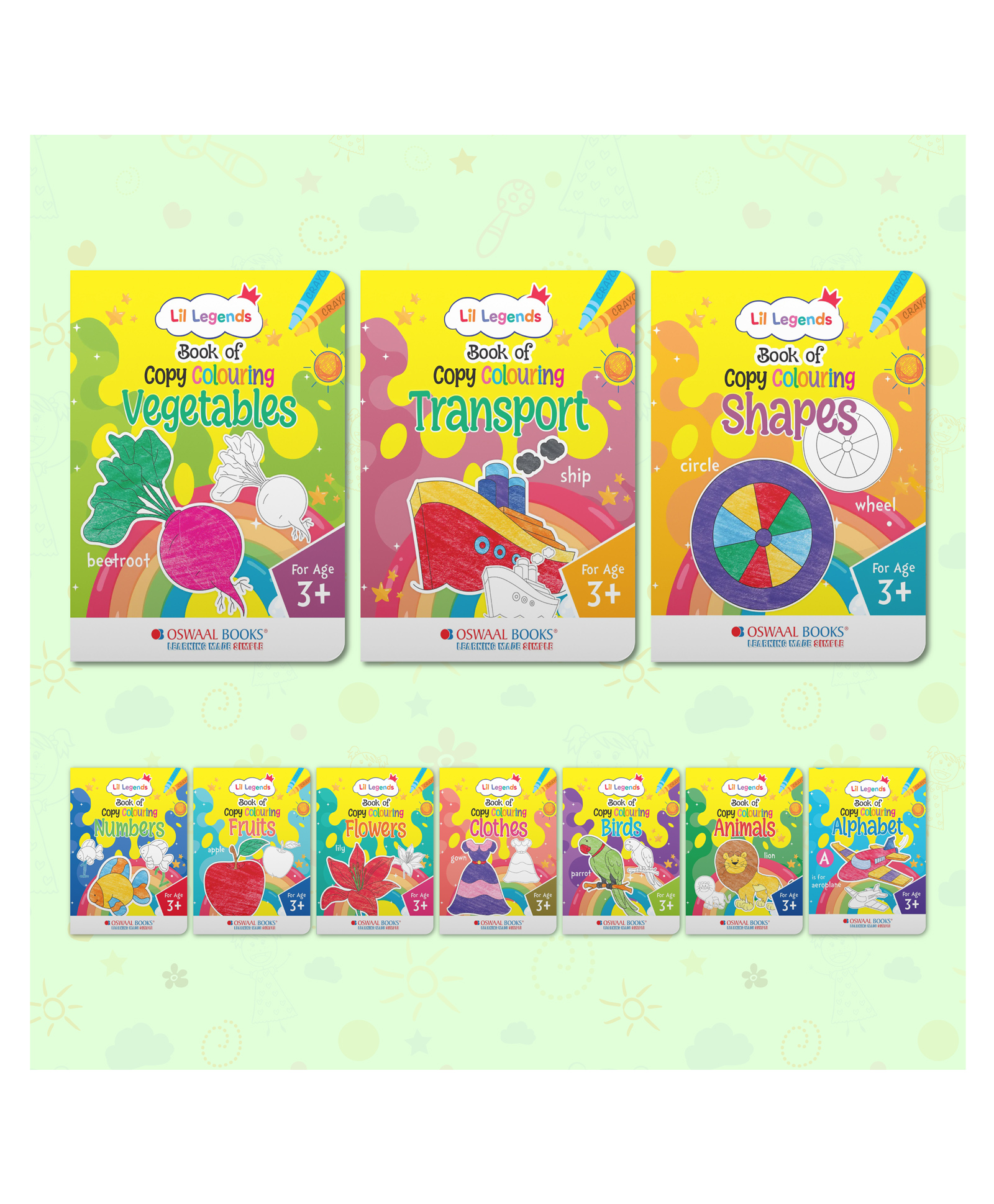 Oswaal Lil Legends Book of Copy Colouring For Kids (Set of 10 Books), Paperback, By - Oswaal Editorial Board - English-image-48