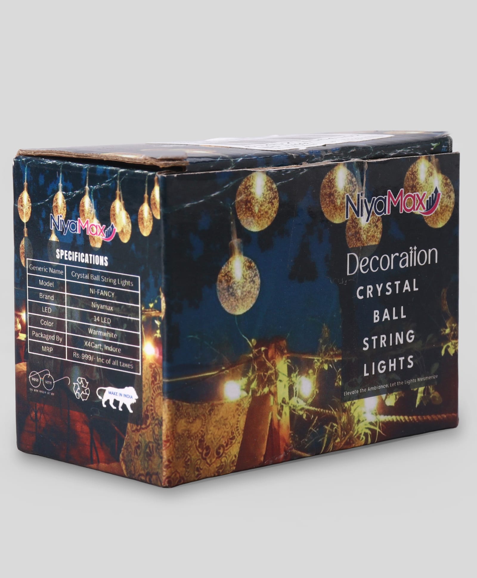One94store Crystal Ball String Lights 14 LED, 3 Meter Warm White Decorative Waterproof Fairy Lights for Indoor/Outdoor, Garden, Diwali, Christmas, Wedding, Party & Festival Decoration Pack of 1-image-5