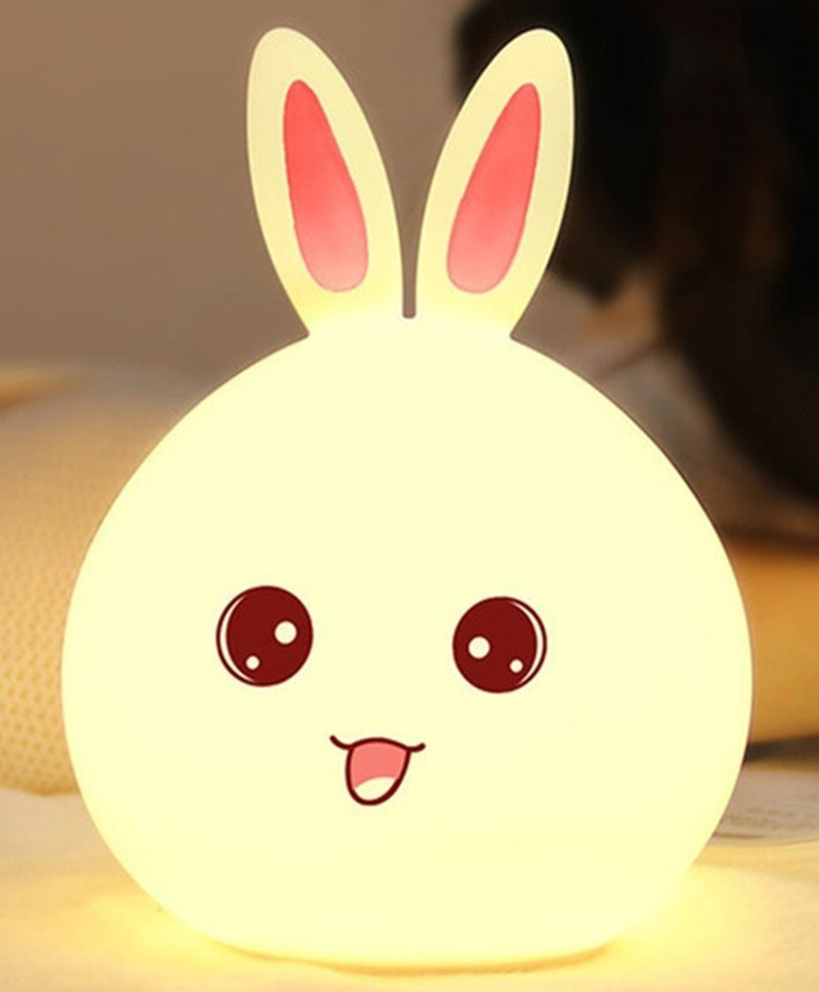 One94Store Silicone Rabbit Night Light USB Rechargeable 7-Color LED Lamp with Touch Sensor, Kids Bedroom Décor, Romantic Decor, Valentine Day Gift, Love Gift for Her, Couple Gift-image-47