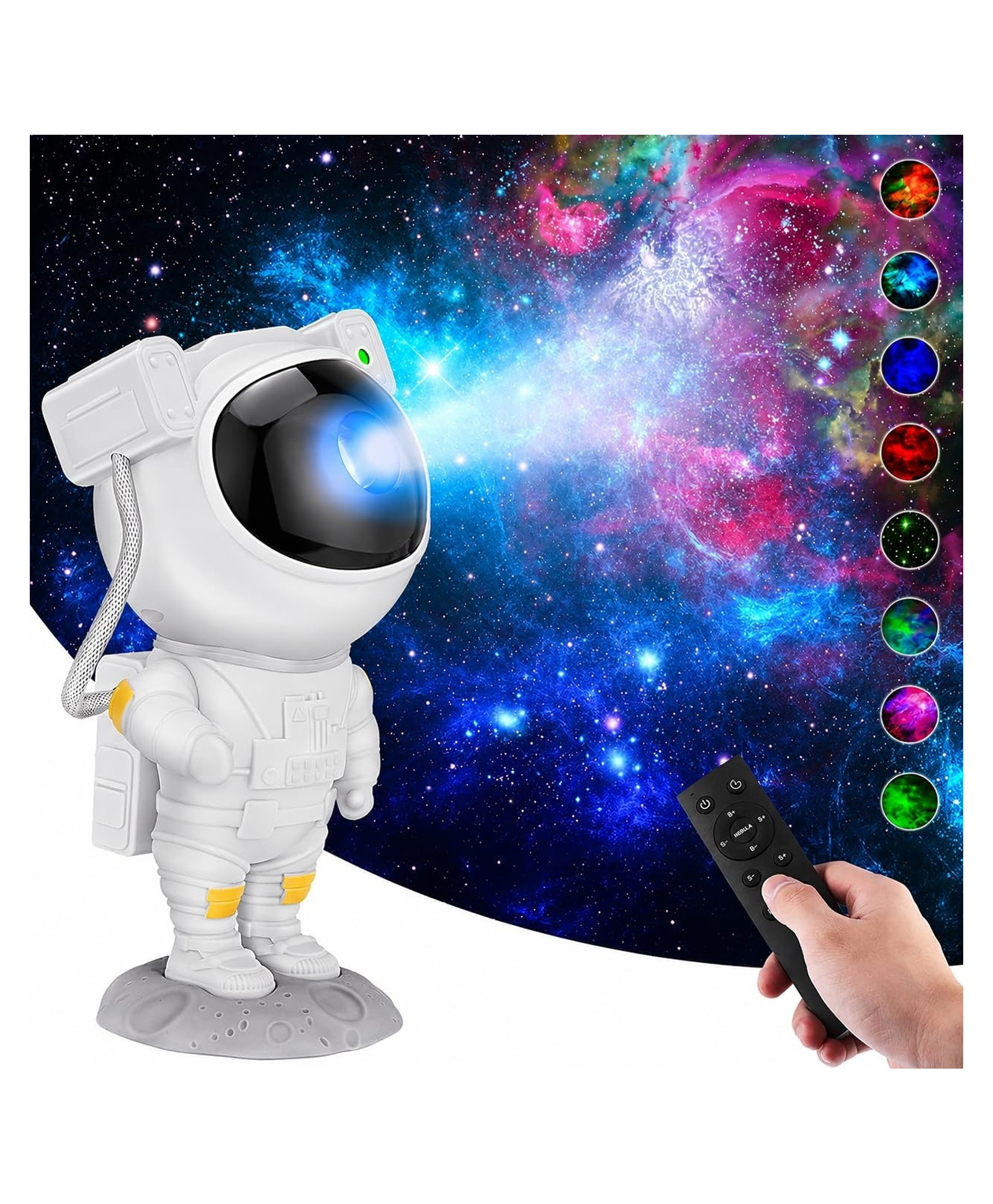 One94Store Astronaut Galaxy Projector Night Light 360° Rotating Nebula Star Projector with Remote Control, Timer & Adjustable Head Space Lamp for Kids' Bedroom, Gifts, Gaming Room, Home & Décor-picture-12