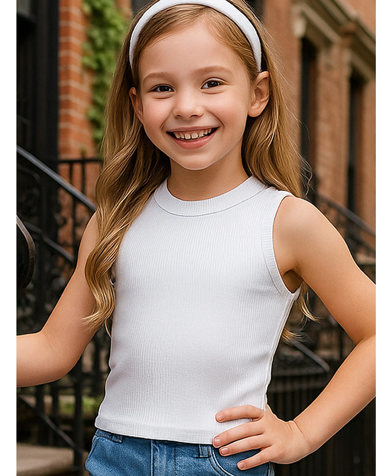 Fashion Dream Cotton Blend Woven Sleeveless Solid Top -White-picture-31