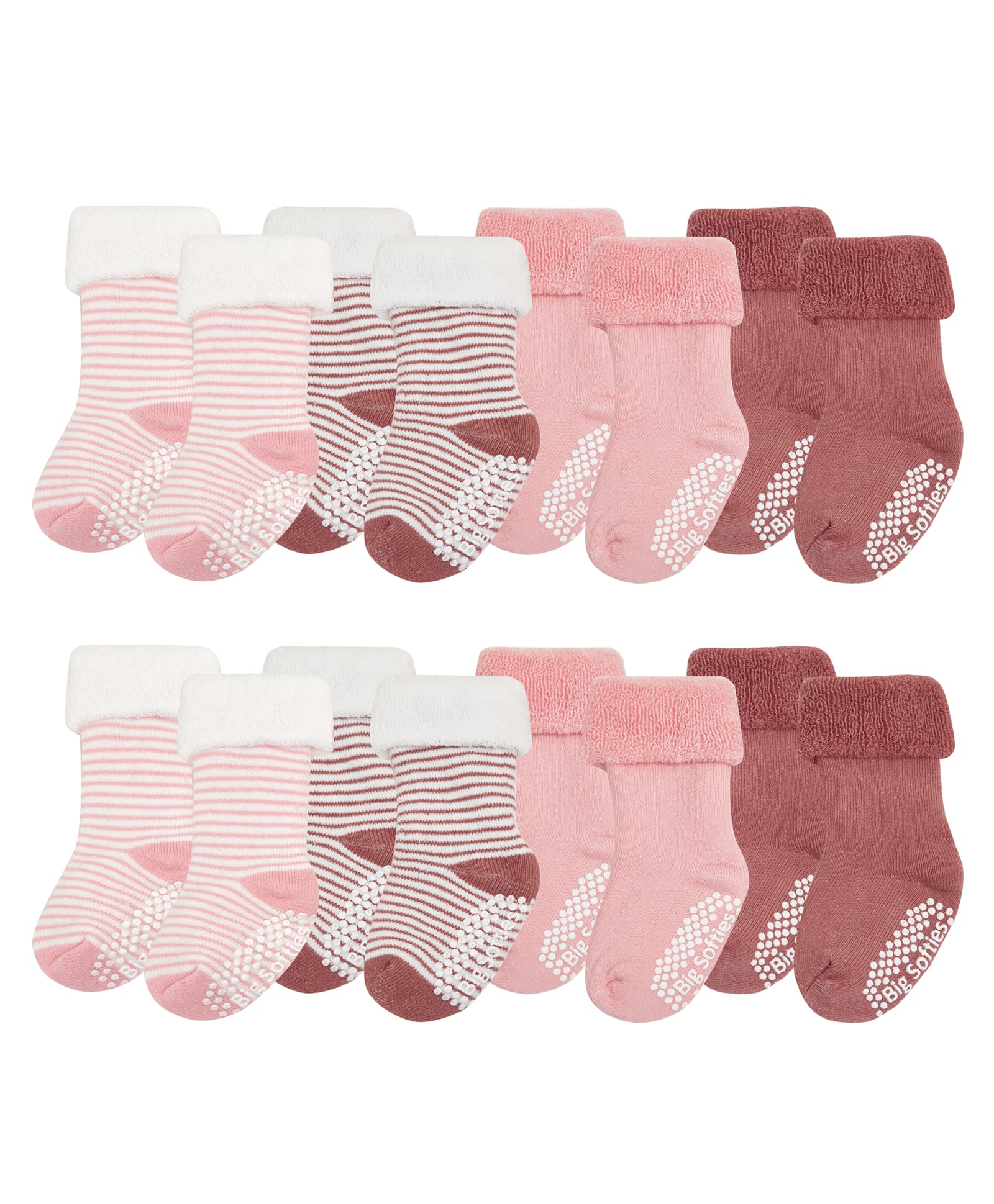 Big Softies Knit Pack Of 8 Striped Socks - Pink-picture-25