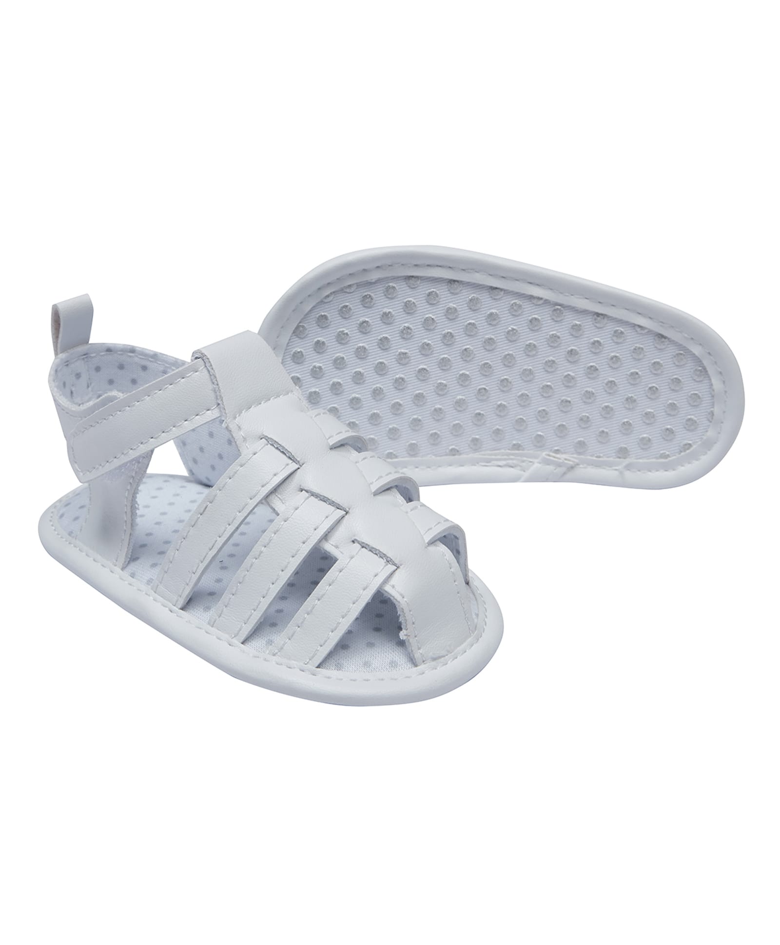 SNUGTIME Striped Designed Velcro Closure Sandals - White-picture-13
