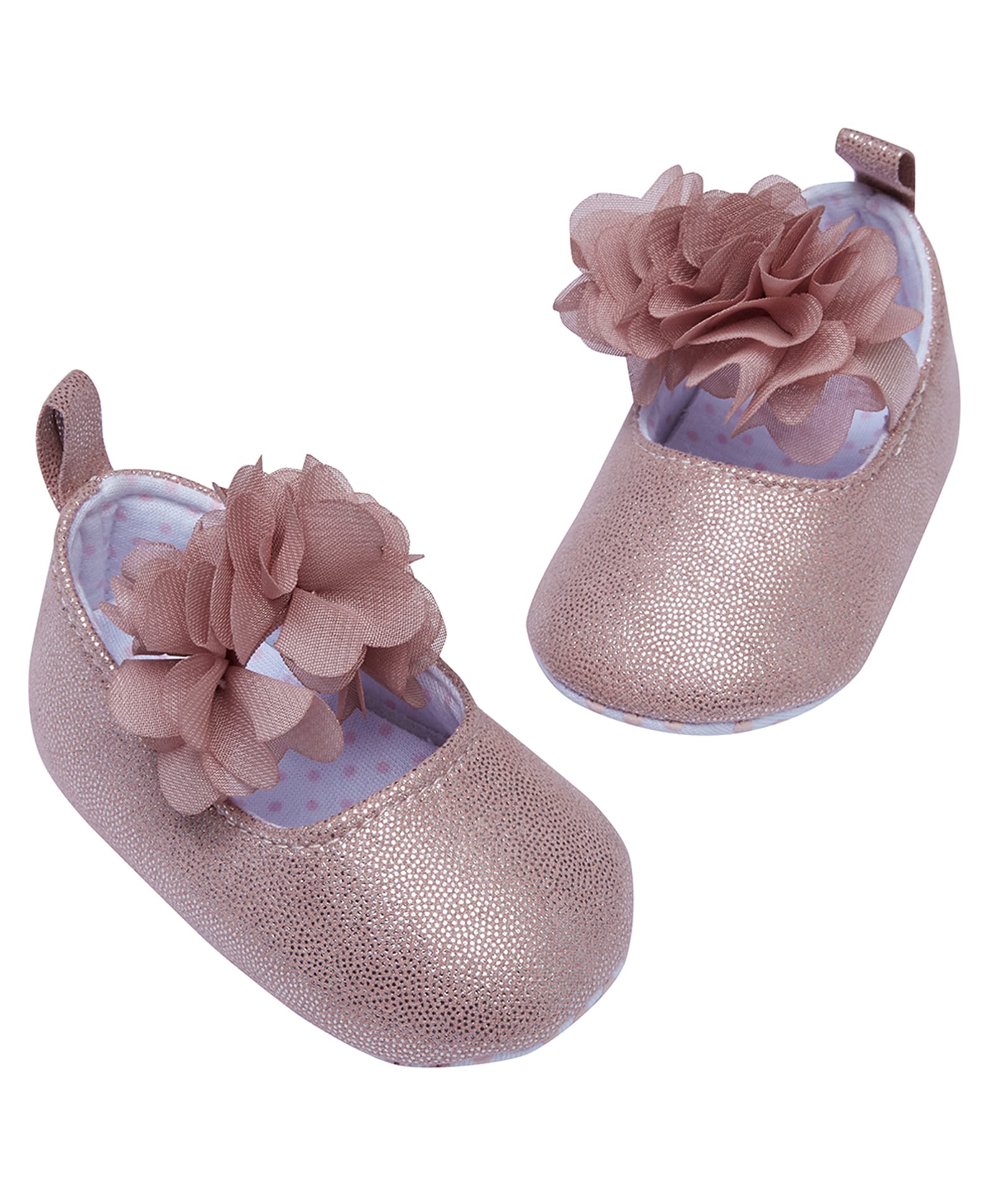 SNUGTIME Floral Applique Detailed Velcro Closure Mary Jane Ballerinas - Pink-image-35