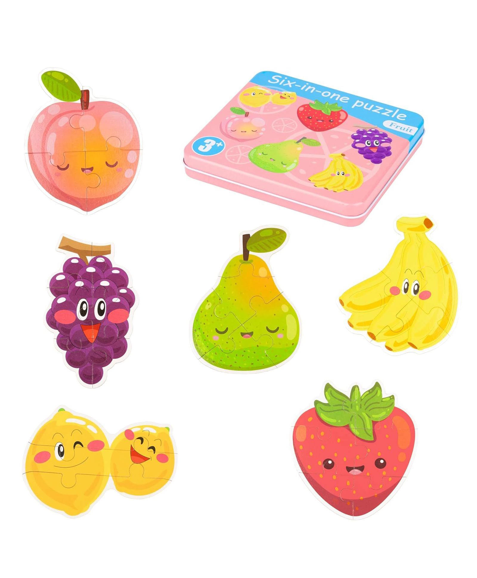 Happy Hues Educational 6-in-1 Fruits Jigsaw Puzzle Toy Set for Toddlers & Kids-picture-21