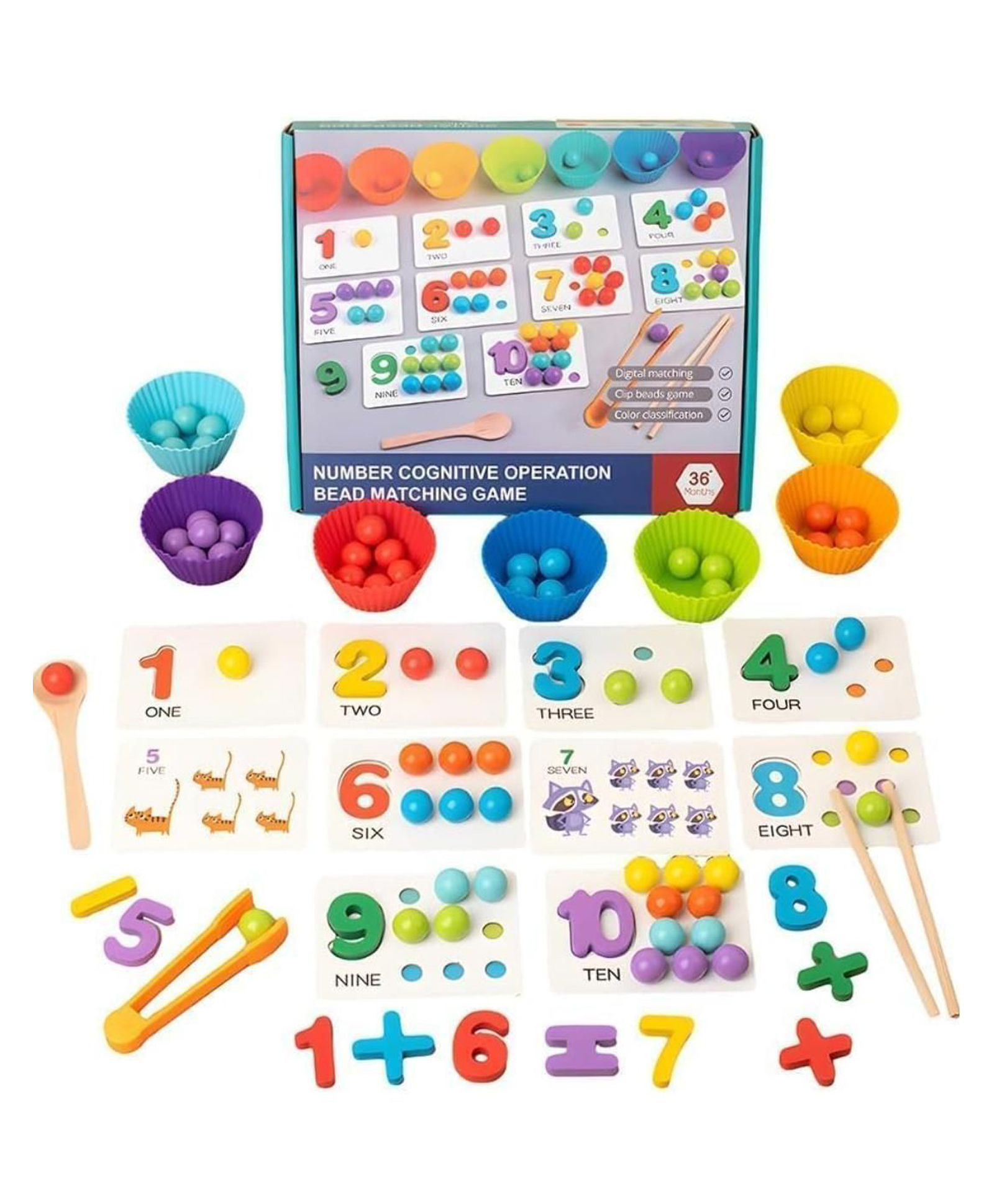 Happy hues Educational Montessori Bead Matching & Mathematical Counting Game Toy Set for Toddlers-picture-17
