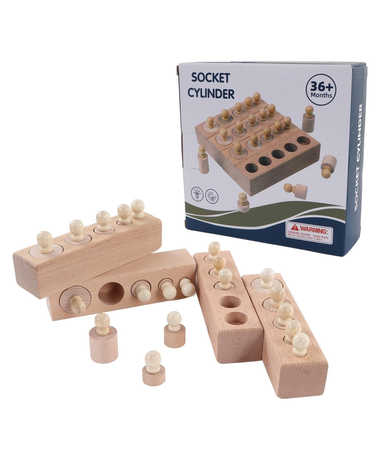 Happy Hues Montessori Wooden Knobbed Cylinder Blocks Socket Toy for Kids-picture-19