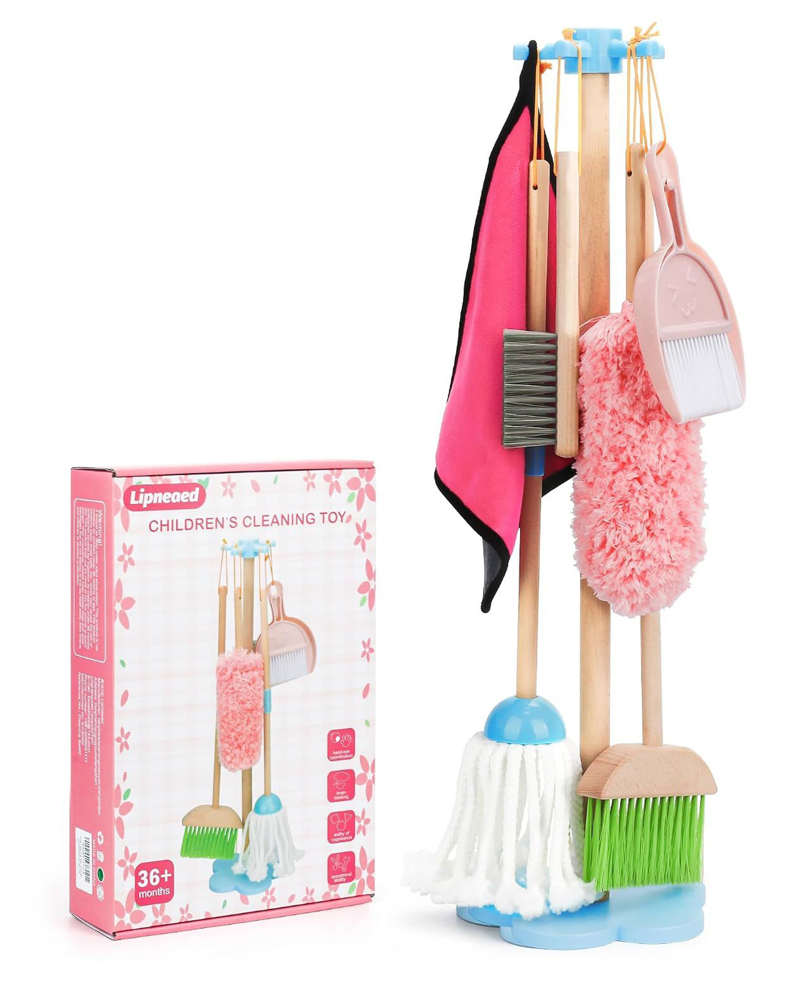 Happy Hues Kids Wooden Housekeeping & House Cleaning Pretend Play Set-picture-24