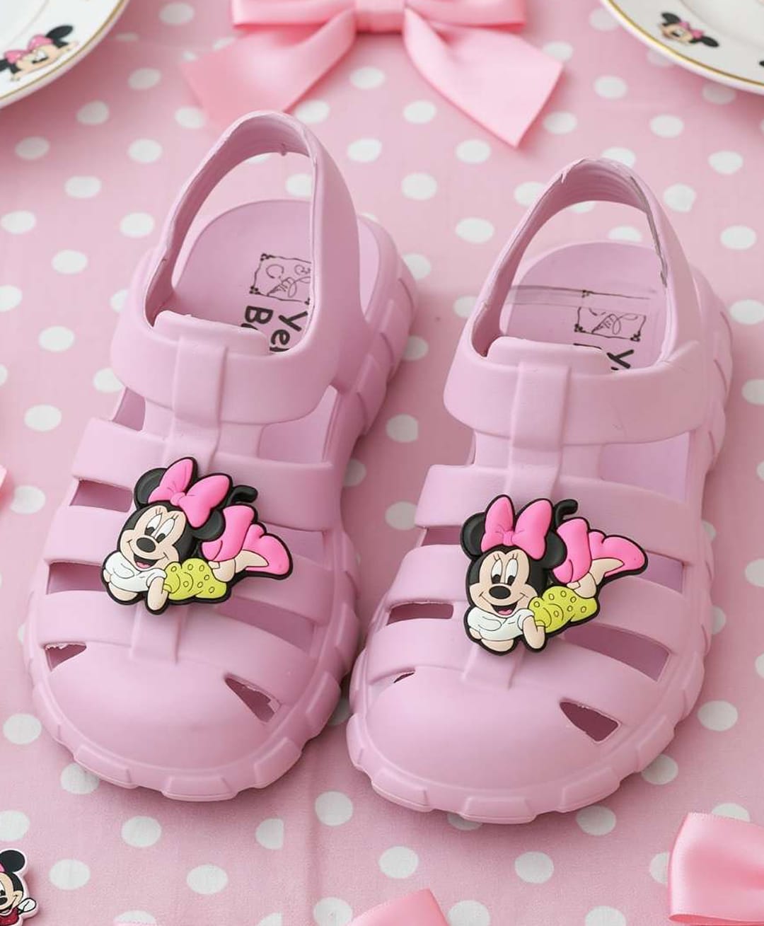 Yellow Bee Disney Featuring Minnie Mouse Applique Detailed Back Strap Sandals - Pink-picture-22