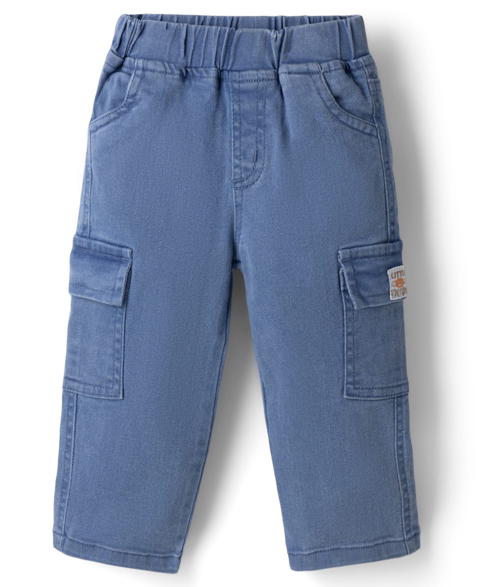 Mark & Mia Cotton Lycra Denim Full Length Jeans With Cargo Pockets - Blue-picture-15
