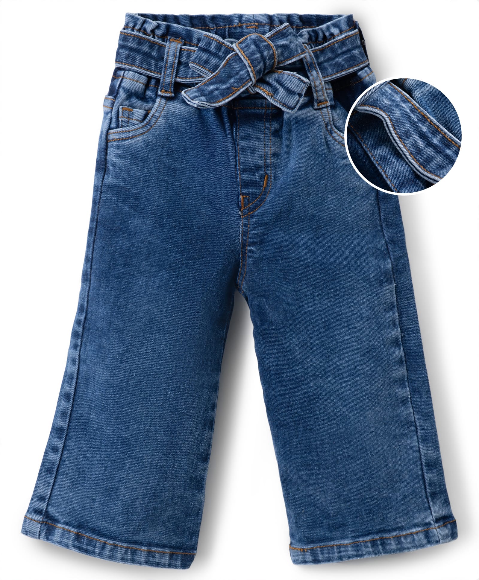 Mark & Mia Cotton Twill Lycra Denim Full Length Solid Jeans With Belt Detailing - Navy Blue-picture-23