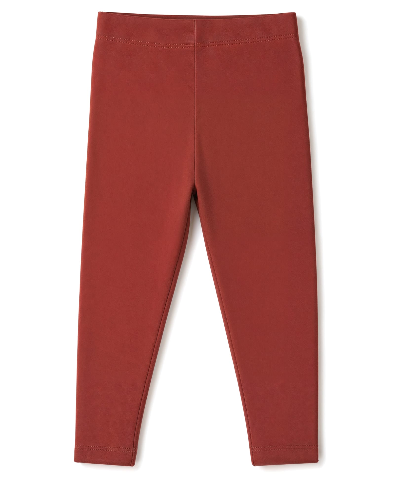 Babyhug Cotton Elastane Knit Full Length Solid Leggings - Rust Orange-image-35