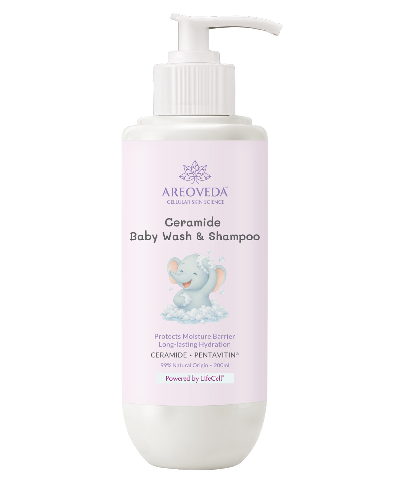 AREOVEDA Ceramide Baby Wash & Shampoo | PENTAVITIN And Inulin Prebiotic | Ceramide Care + Long Lasting Hydration | Safe For Newborns - 200 ml-image-44