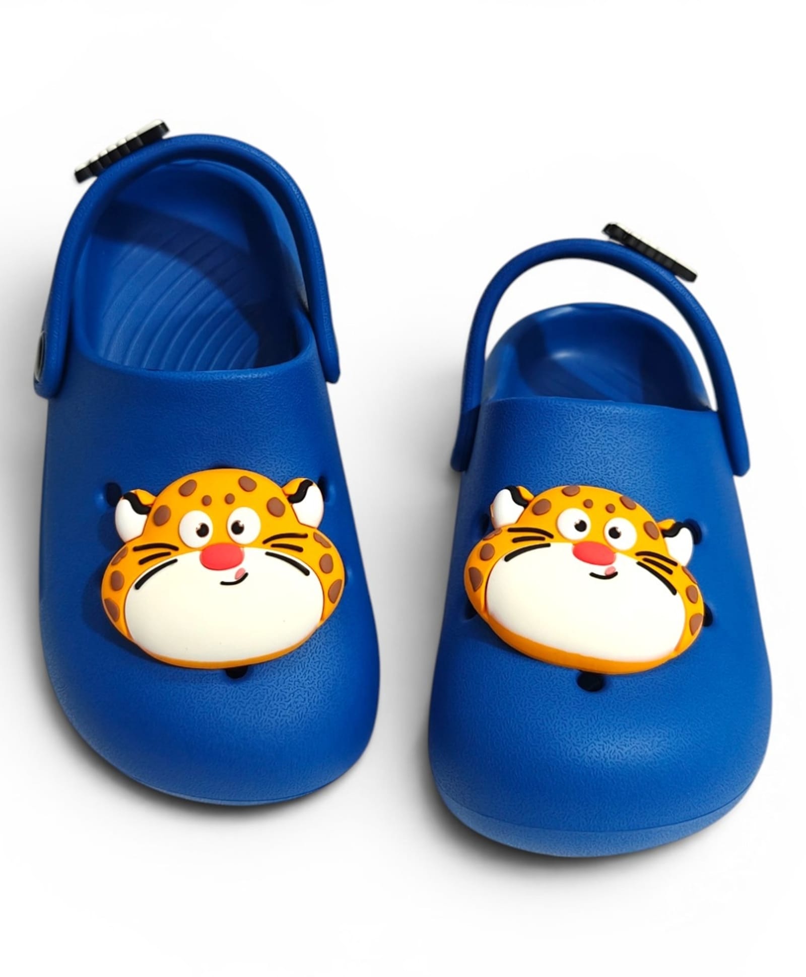 KIDLINGSS Leopard Face Applique Detailed Perforated Slingback Clogs - Blue-picture-12