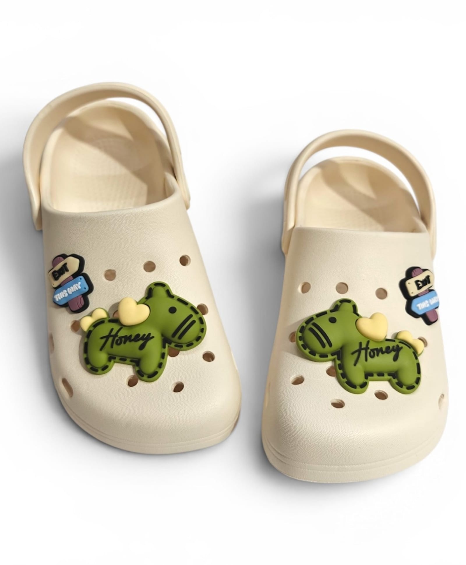 KIDLINGSS Horse Applique Detailed Perforated Slingback Clogs - White-picture-20