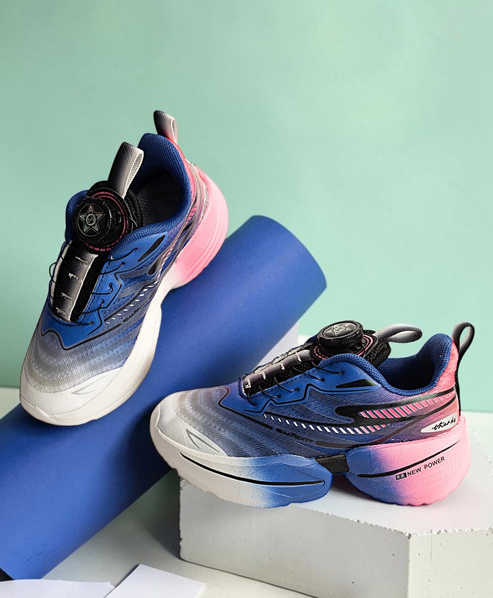 TRUFFLE COLLECTION Striped Ombre BOA Closure Shoes - Blue-image-21