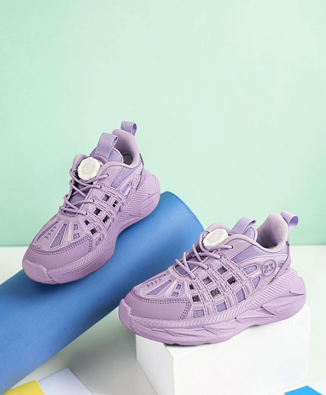 TRUFFLE COLLECTION Abstract Designed BOA Closure Shoes - Purple-image-42