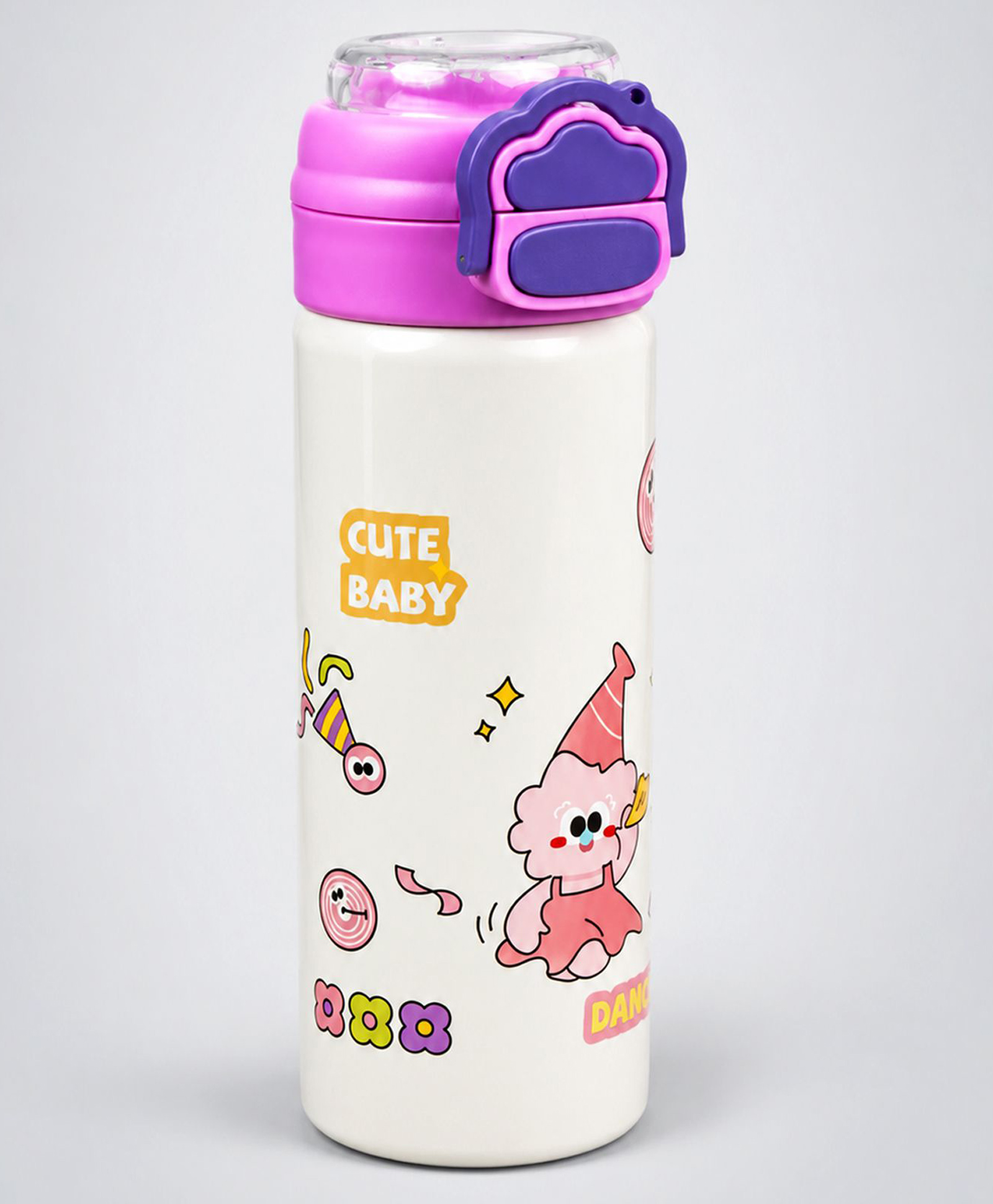 Little Surprise Box Dance Buddy Series Print Stainless Steel Water Bottle for Kids 700ML-Pink-image-5
